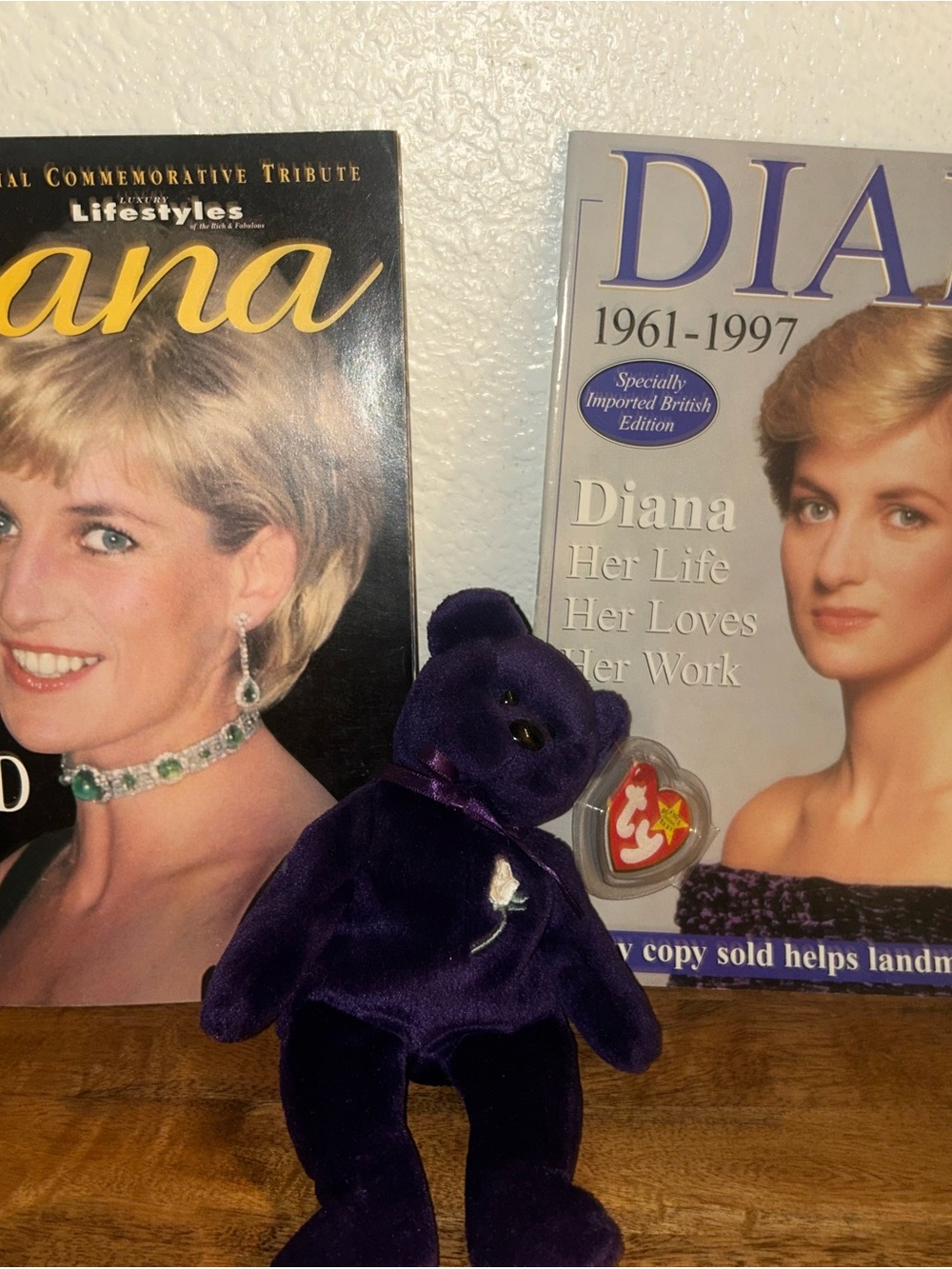 Princess Diana Purple Ty Beanie Baby Bear Plush